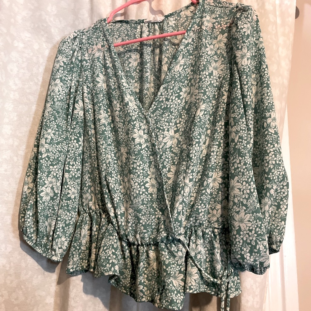 Sienna Sky Green Floral Blouse